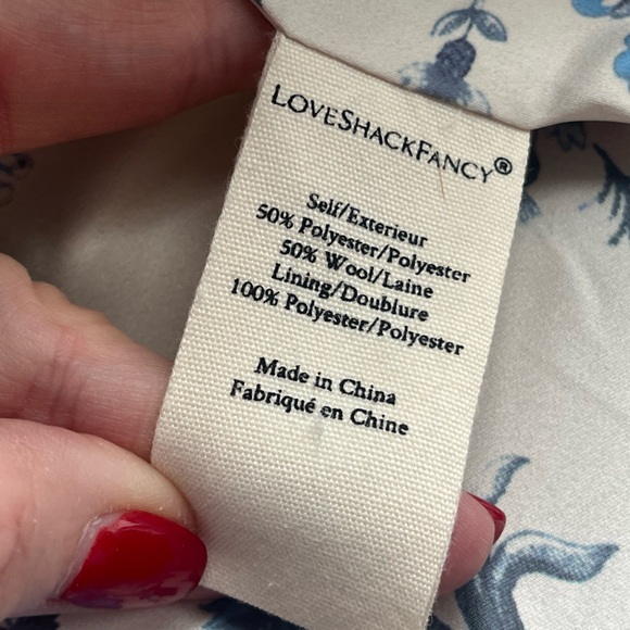 LoveShackFancy Lula Wool Blend Blazer Coat Robin’s Egg Blue - Crystal Buttons- 6 - Picture 10 of 15